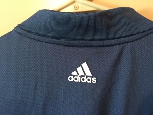 Back of shirt Adidas ClimaCool 3 Stripe Polo Shirt